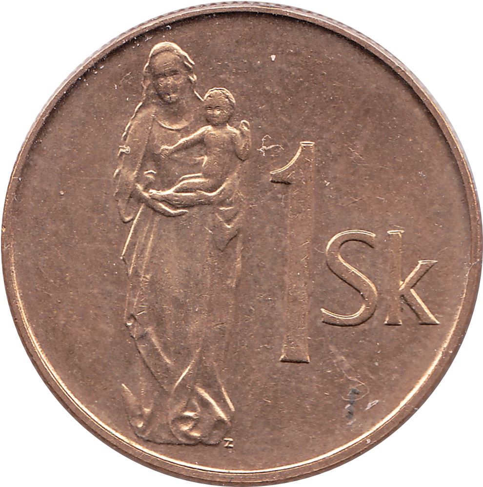 Slovakia 1 Koruna | Madonna with Child | KM12 | 1993 - 2008