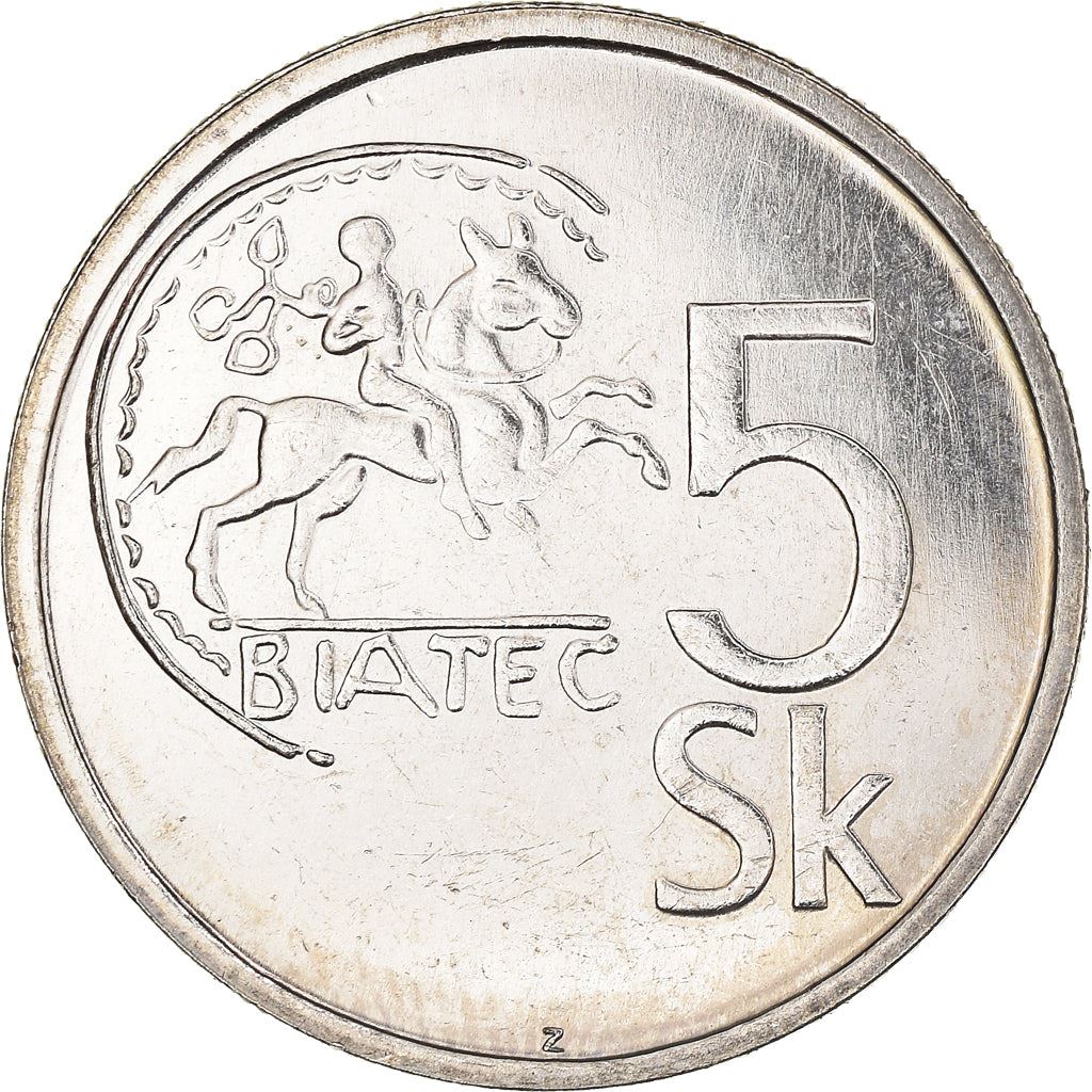 Slovakia 5 Korun Coin | Celtic coin of Biatec | KM14 | 1993 - 2008