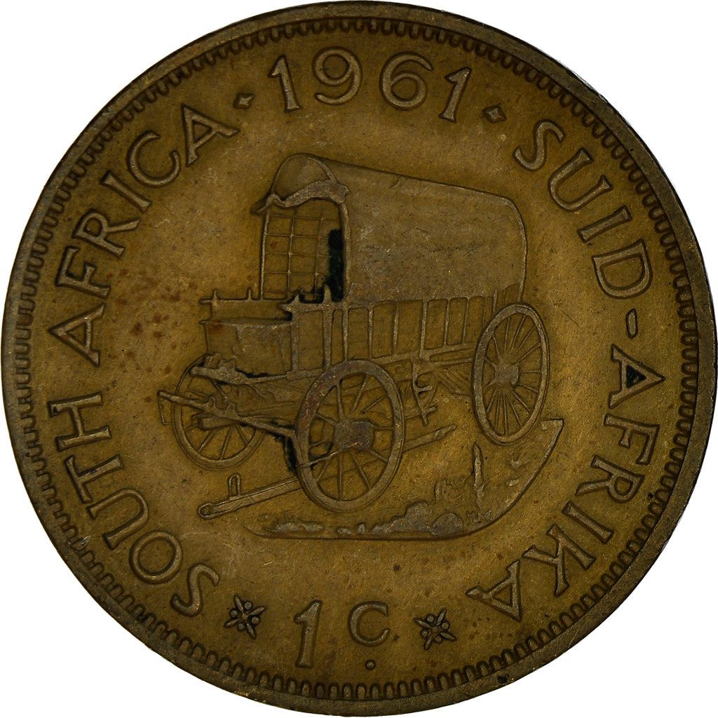South Africa | 1 Cent Coin | Founder of Cape Town | Wagon | Km:57 | 1961 - 1964