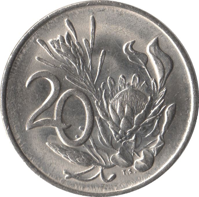 South Africa 20 Cents SUID-AFRIKA - SOUTH AFRICA Coin KM86 1970 - 1990
