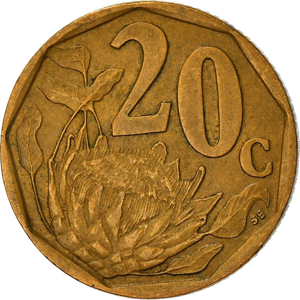 South Africa 20 Cents Tswana Legend - AFERIKA BORWA Coin KM162 1996 - 2000