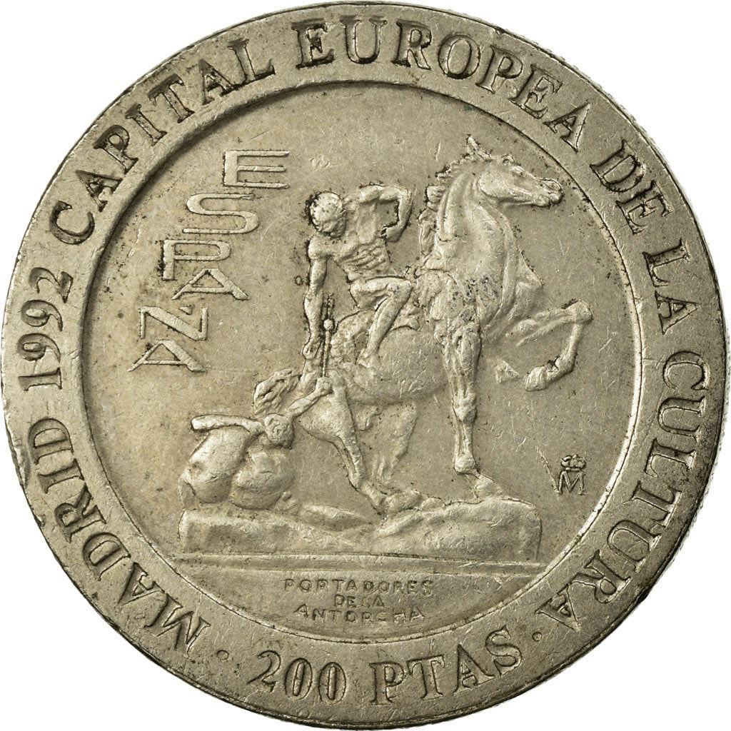 Spain 200 Pesetas - Juan Carlos I Torch bearers Coin KM909 1992