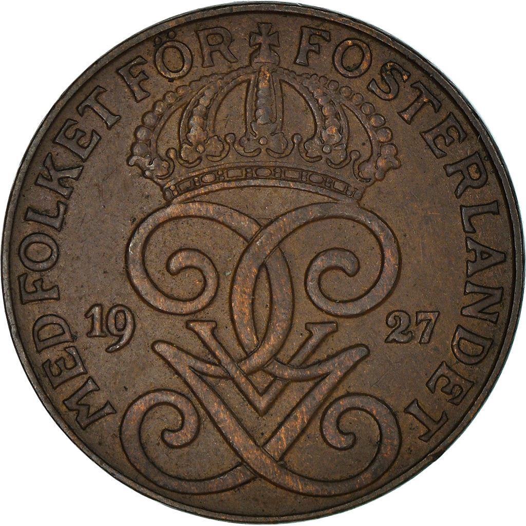Swedish 2 Ore Coin | King Gustaf V | Sweden | 1909 - 1950