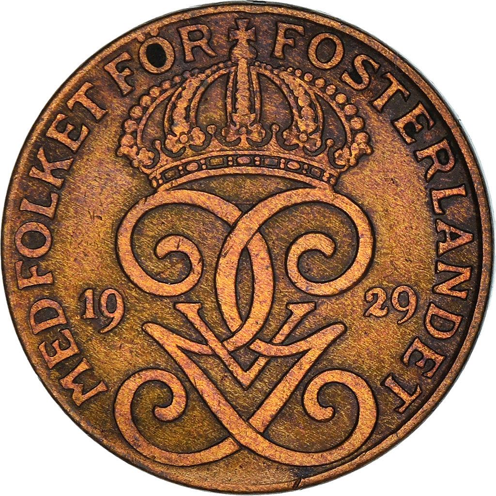 Swedish 2 Ore Coin | King Gustaf V | Sweden | 1909 - 1950