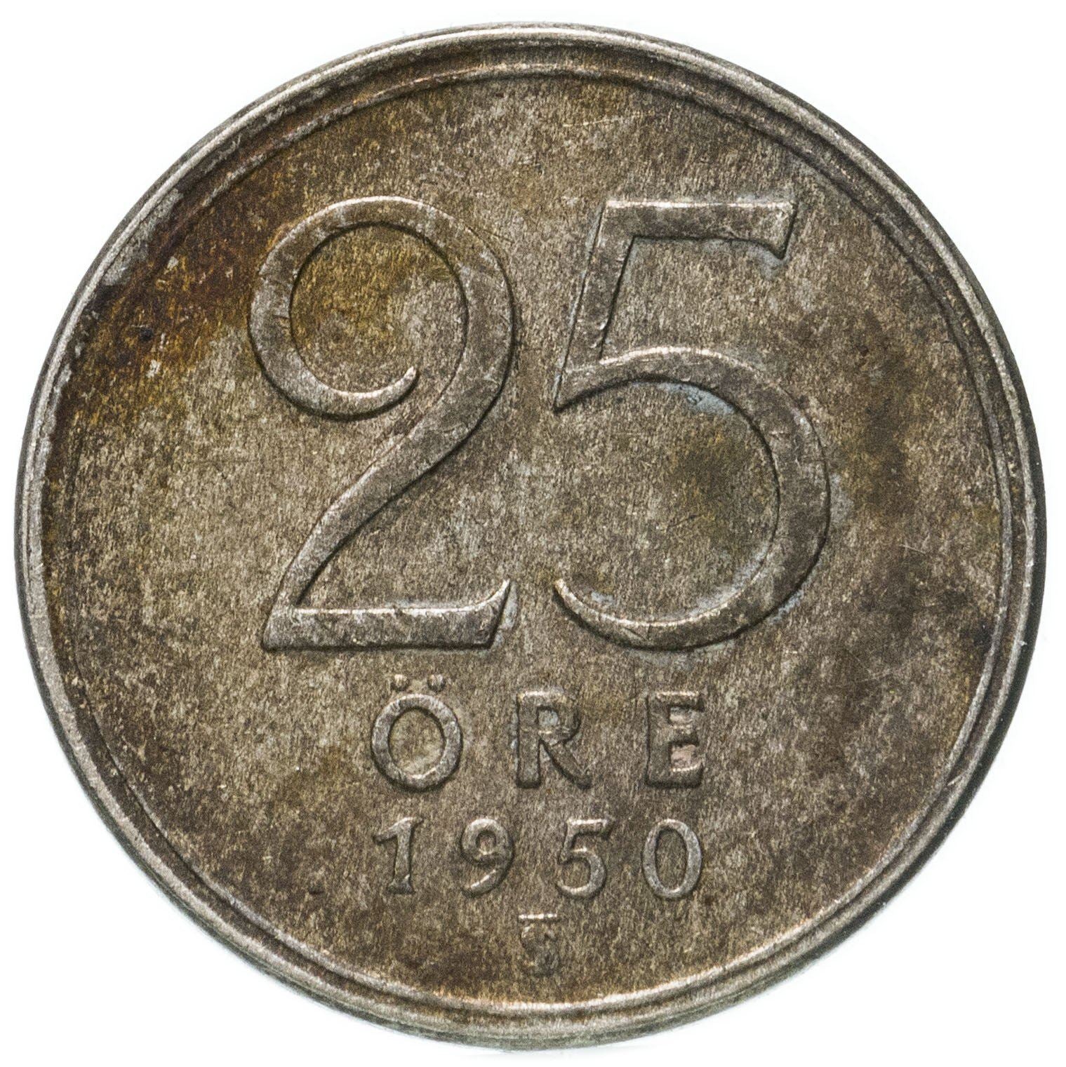 スウェーデン 25 オーレ コイン | グスタフ5世 | スウェーデン | 1943