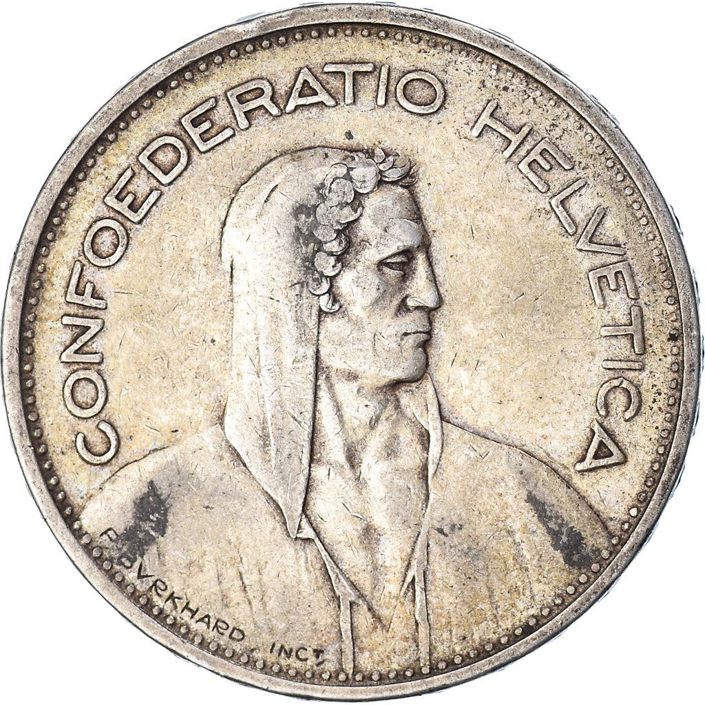 Switzerland Coin Swiss 5 Francs | Composer Paul Burkhard | KM40 | 1931 - 1969