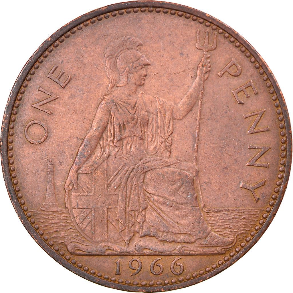 United Kingdom 1 Penny - Elizabeth II 1st portrait | without 'BRITT:OMN' | Coin KM897 1954 - 1970
