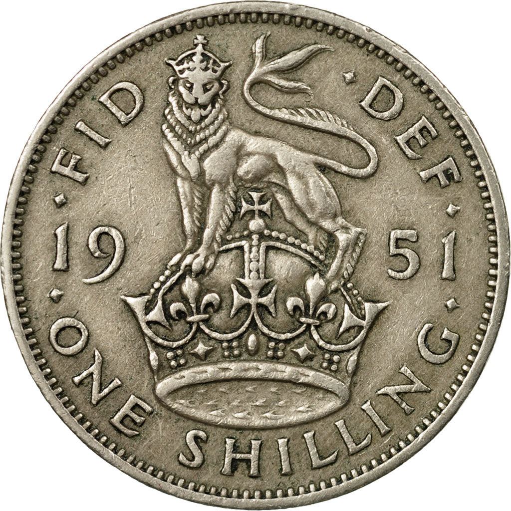 United Kingdom 1 Shilling - George VI English crest | without 'IND:IMP' | Coin KM876 1949 - 1952