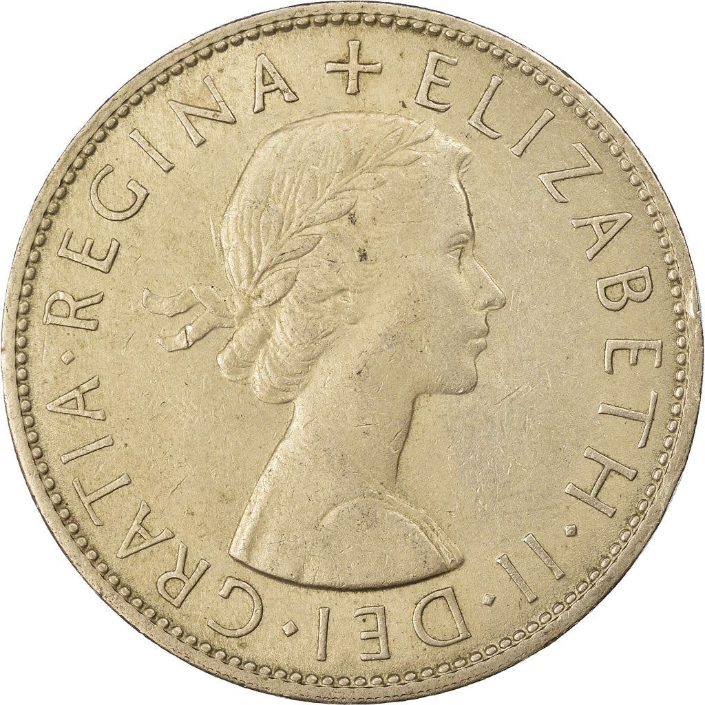 United Kingdom ½ Crown - Elizabeth II 1st portrait | no 'BRITT:OMN' | Coin KM907 1954 - 1970