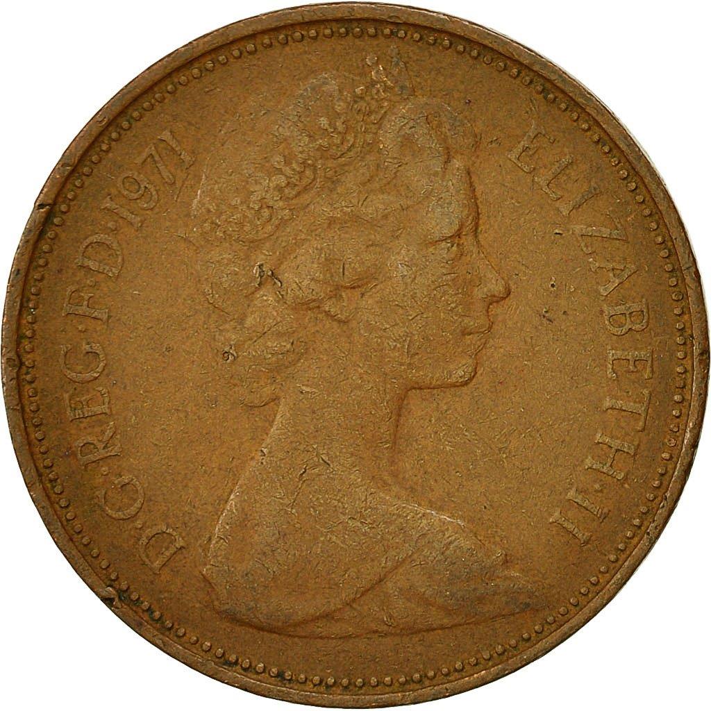 イギリス | 2ペンス硬貨 | エリザベス2世 | KM:916 | 1971 - 1981