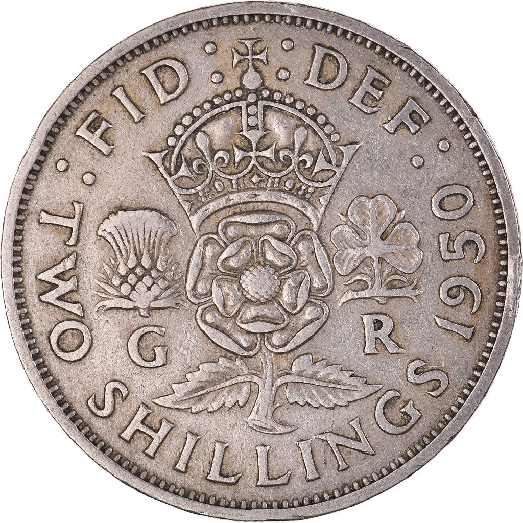 イギリス | 2シリング硬貨 | ジョージ6世 | KM:878 | 1949 - 1951