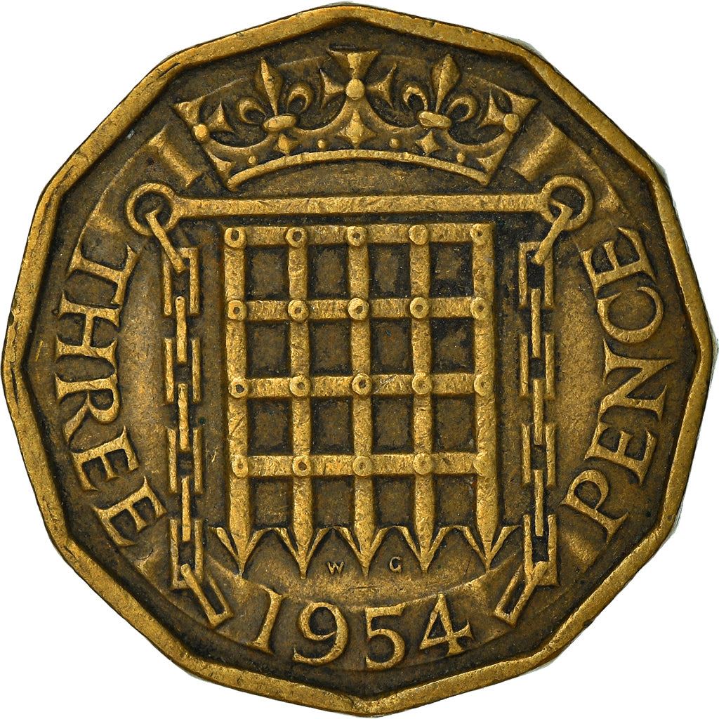 United Kingdom 3 Pence - Elizabeth II 1st portrait | without 'BRITT:OMN' | Coin KM900 1954 - 1970