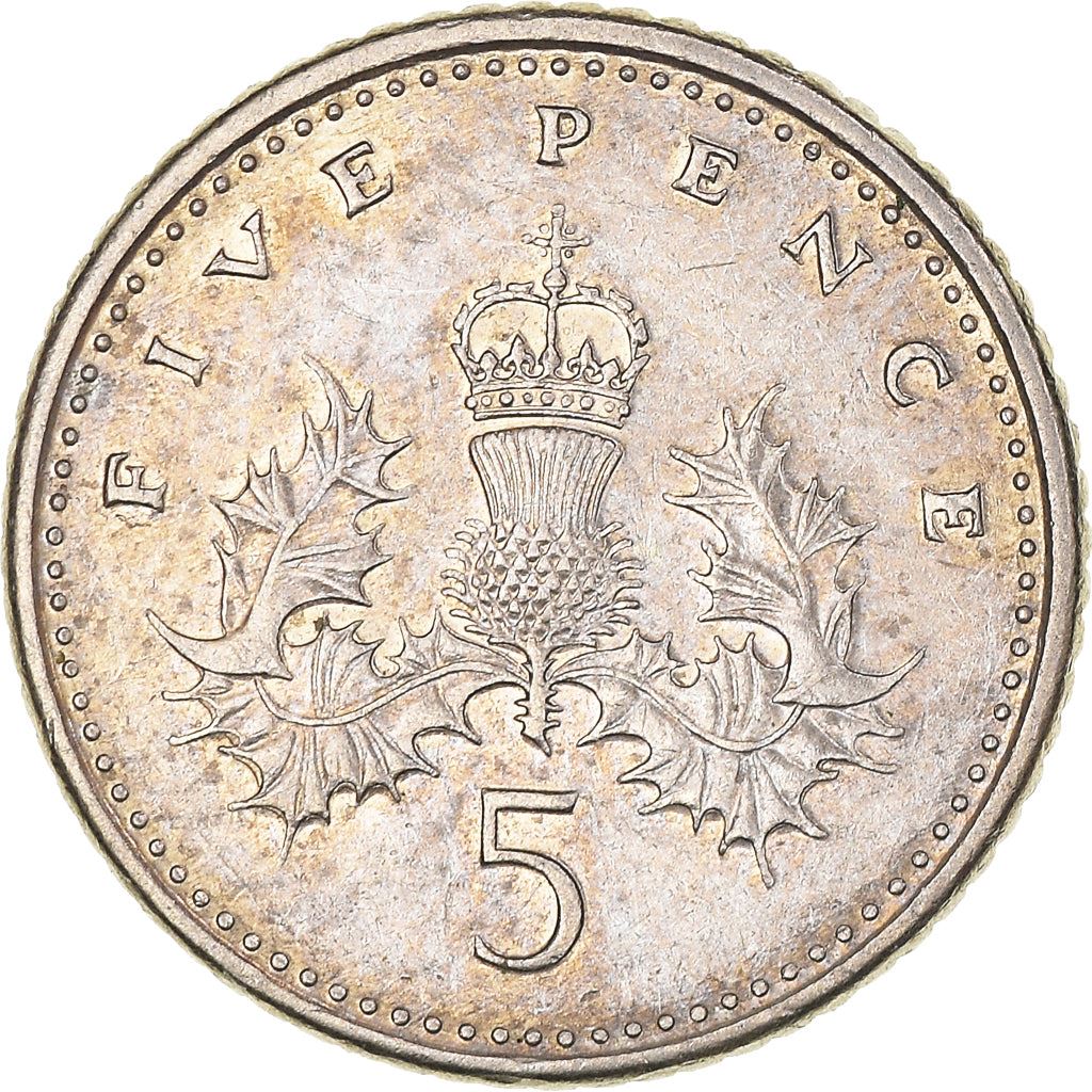 United Kingdom | 5 Pence Coin | Elizabeth II | KM:937b | 1990 - 1997