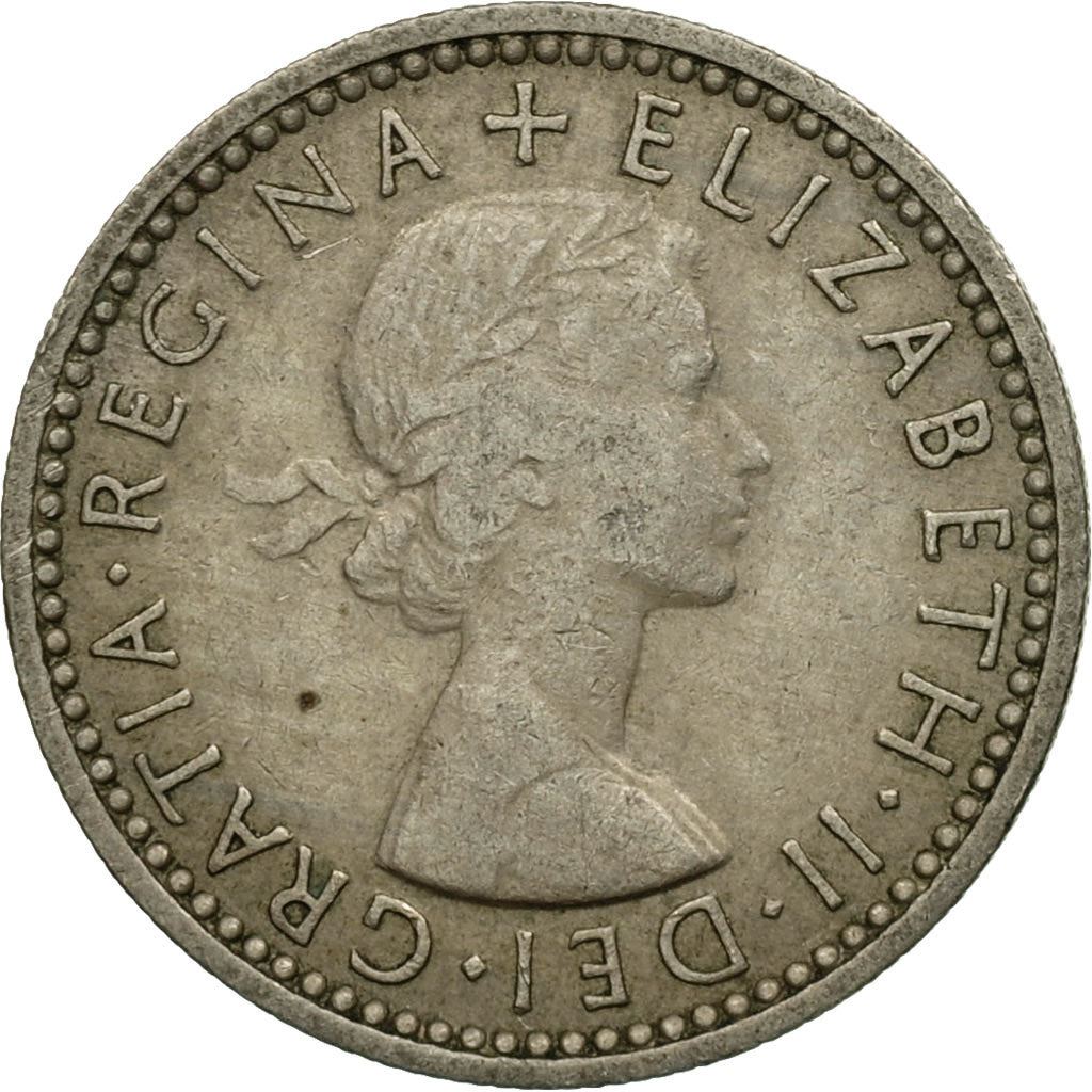 United Kingdom 6 Pence - Elizabeth II 1st portrait | no 'BRITT:OMN' | Coin KM903 1954 - 1970