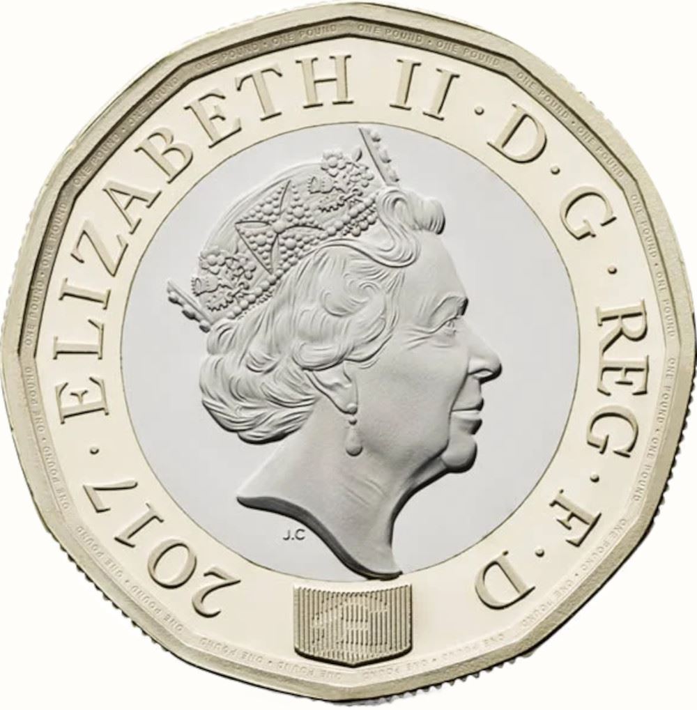 United Kingdom Coin 1 Pound | Elizabeth II 5th portrait | Nations of the Crown | 2016 - 2021