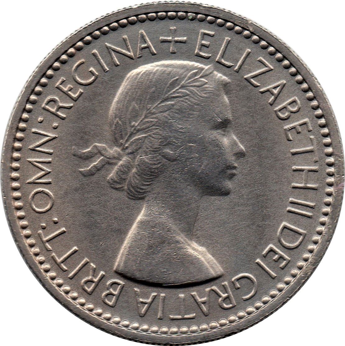 United Kingdom Coin 1 Shilling | Elizabeth II English shield | with 'BRITT:OMN' | 1953