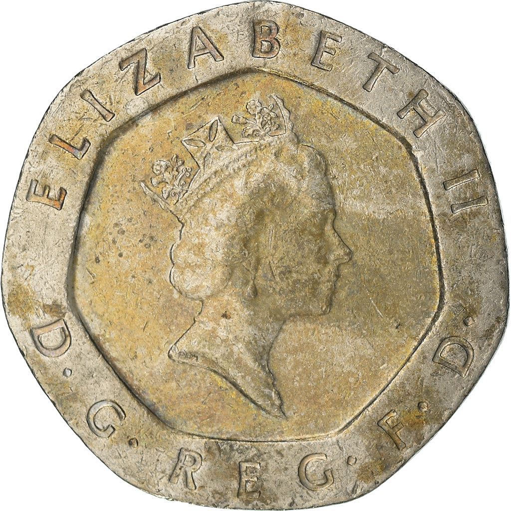United Kingdom Coin 20 Pence | Elizabeth II 3rd portrait | 1985 - 1997