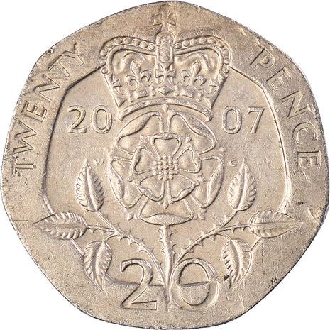 United Kingdom Coin 20 Pence | Elizabeth II 4th portrait | Tudor Rose | 1998 - 2008