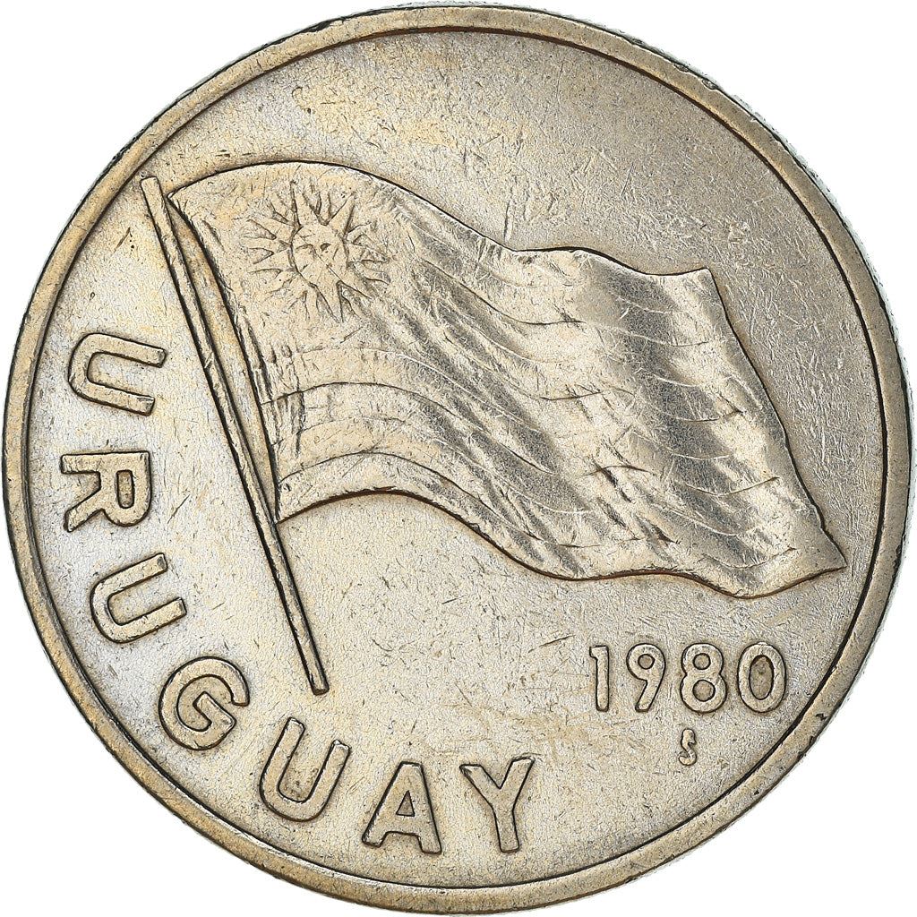 Uruguay Coin Uruguayan 5 Nuevos Pesos | Erythrina cristagalli Coral | KM75 | 1980 - 1981