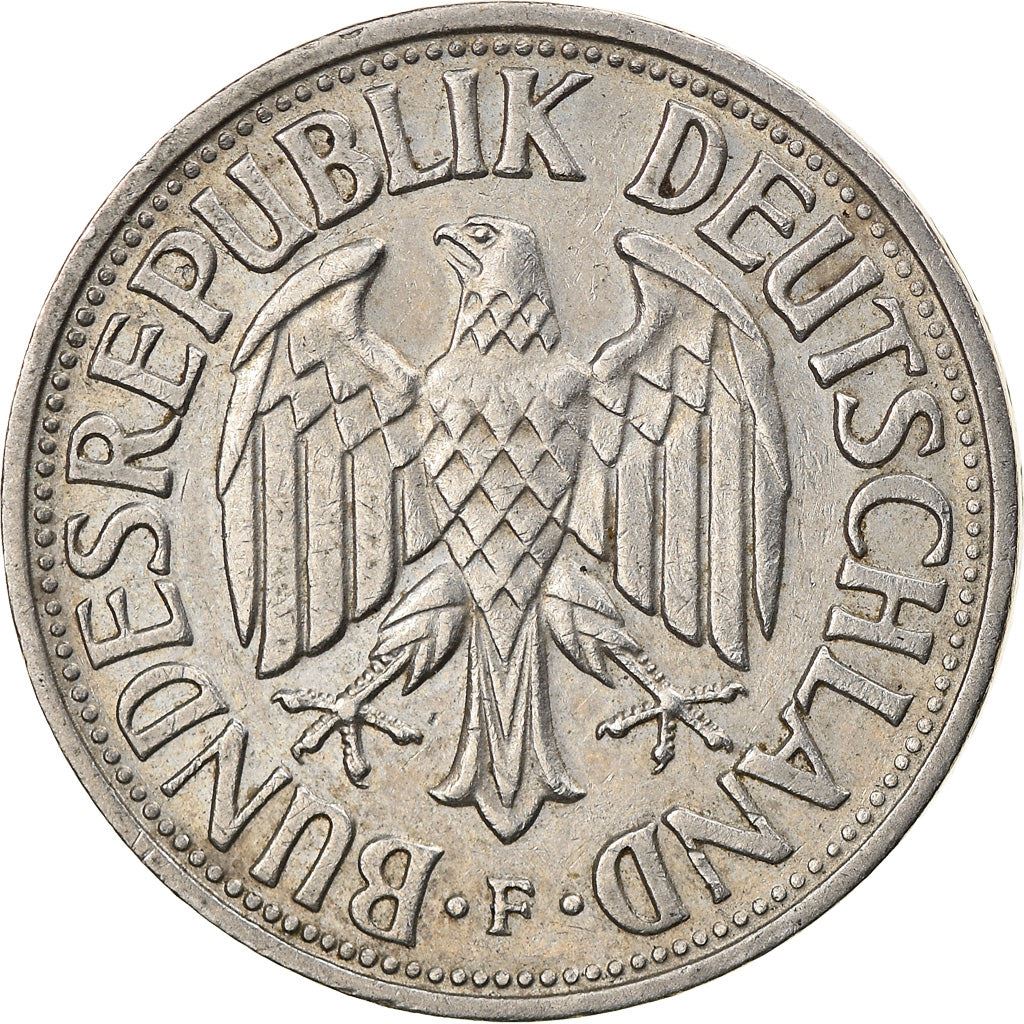 West German 1 Deutsche Mark Coin | KM110 | 1950 - 2001