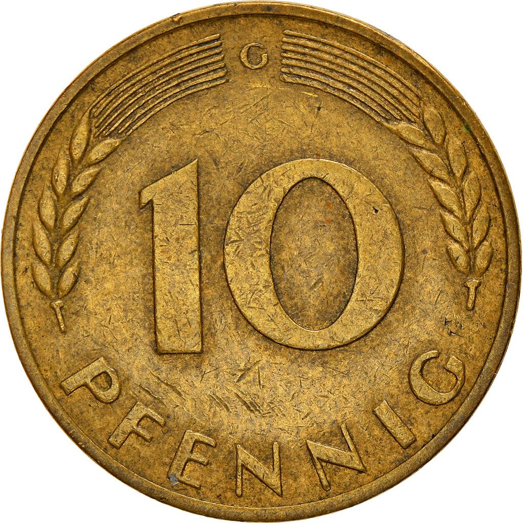West German 10 Pfennig | KM108 | 1950 - 2001