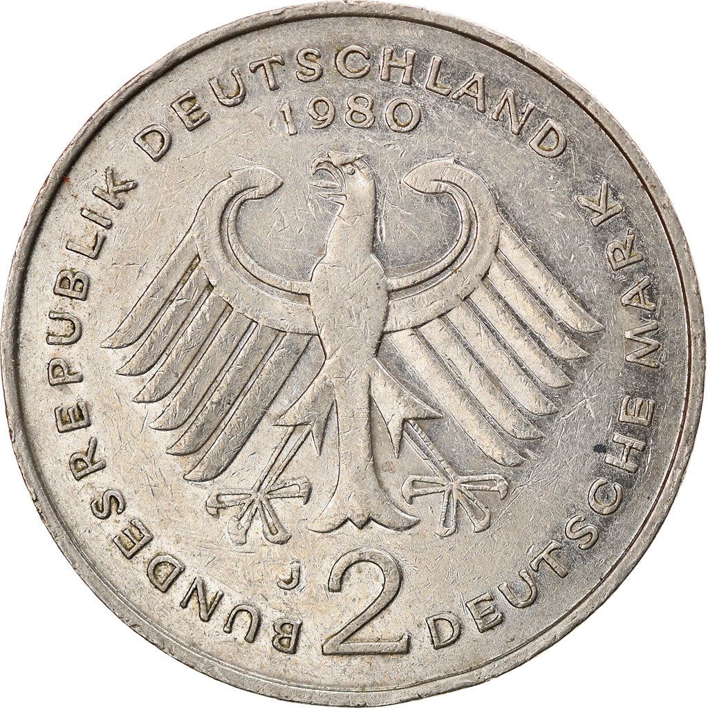 West German 2 Deutsche Mark Coin | Kurt Schumacher | KM149 | 1979 - 1993