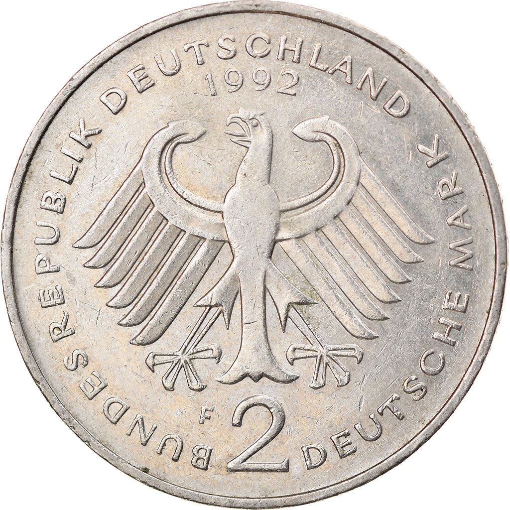 West German 2 Deutsche Mark Coin | Ludwig Erhard | KM170 | 1988 - 2001