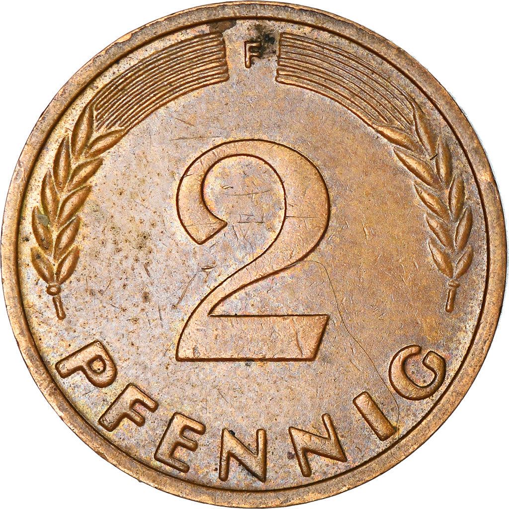 West German 2 Pfennig non-magnetic | KM106 | 1950 - 1969