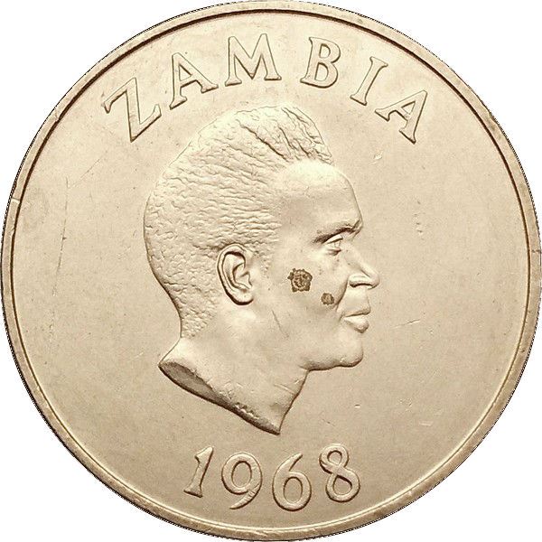Zambia | 20 Ngwee Coin | Kenneth Kaunda | Bohor Reedbuck | KM13 | 1968 - 1988