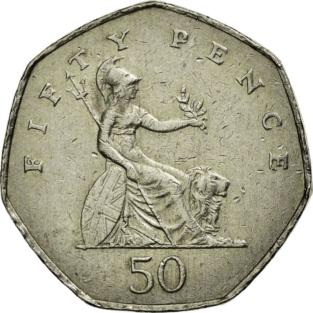 United Kingdom | 50 Pence Coin | Britannia | Km:991 | 1998 - 2009