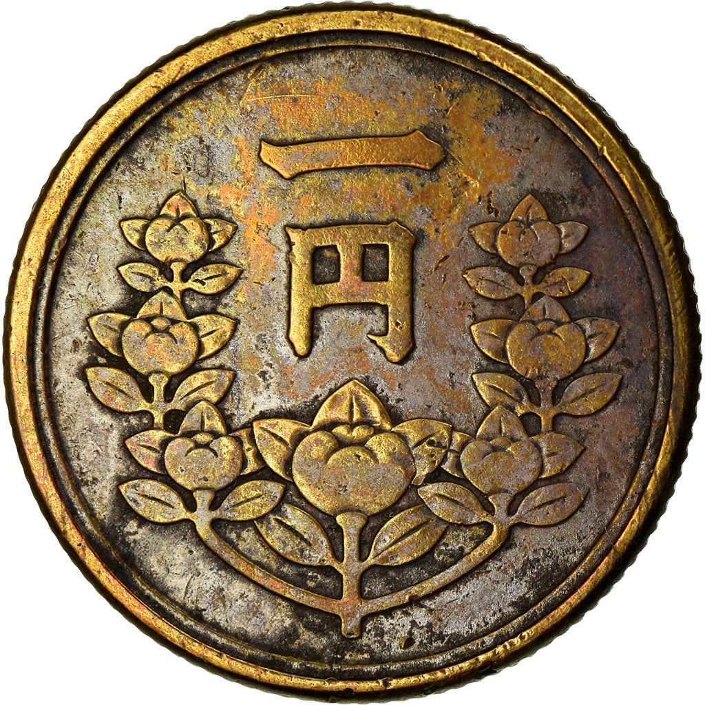 Japan | 1 Yen Coin | Orange Blossom Wreath | Y:70, Jnda:01-11 | 1948 - 1950