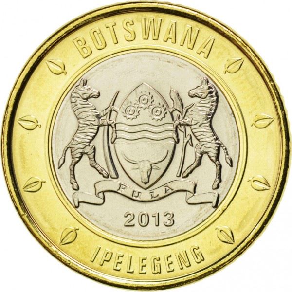 Botswana | 5 Pula Coin | Mopane Worm | Km:37 | 2013 - 2016