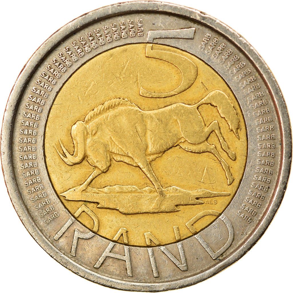 South Africa | 5 Rand Coin | Animals | Wildebeest | Gnu | Km:297 | 2005
