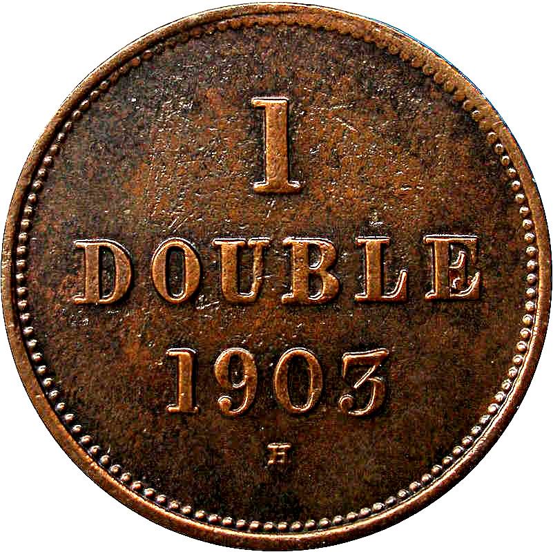 Guernsey 1 Double Coin | KM10 | 1868 - 1911