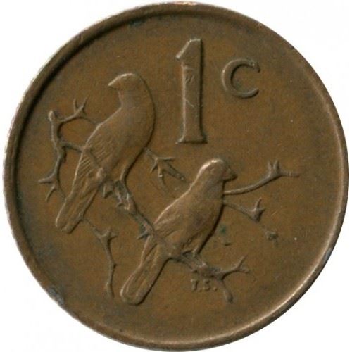 South Africa 1 Cent Coin | Charles Swart | Afrikaans Legend - SUID-AFRIKA | KM74.2 | 1968