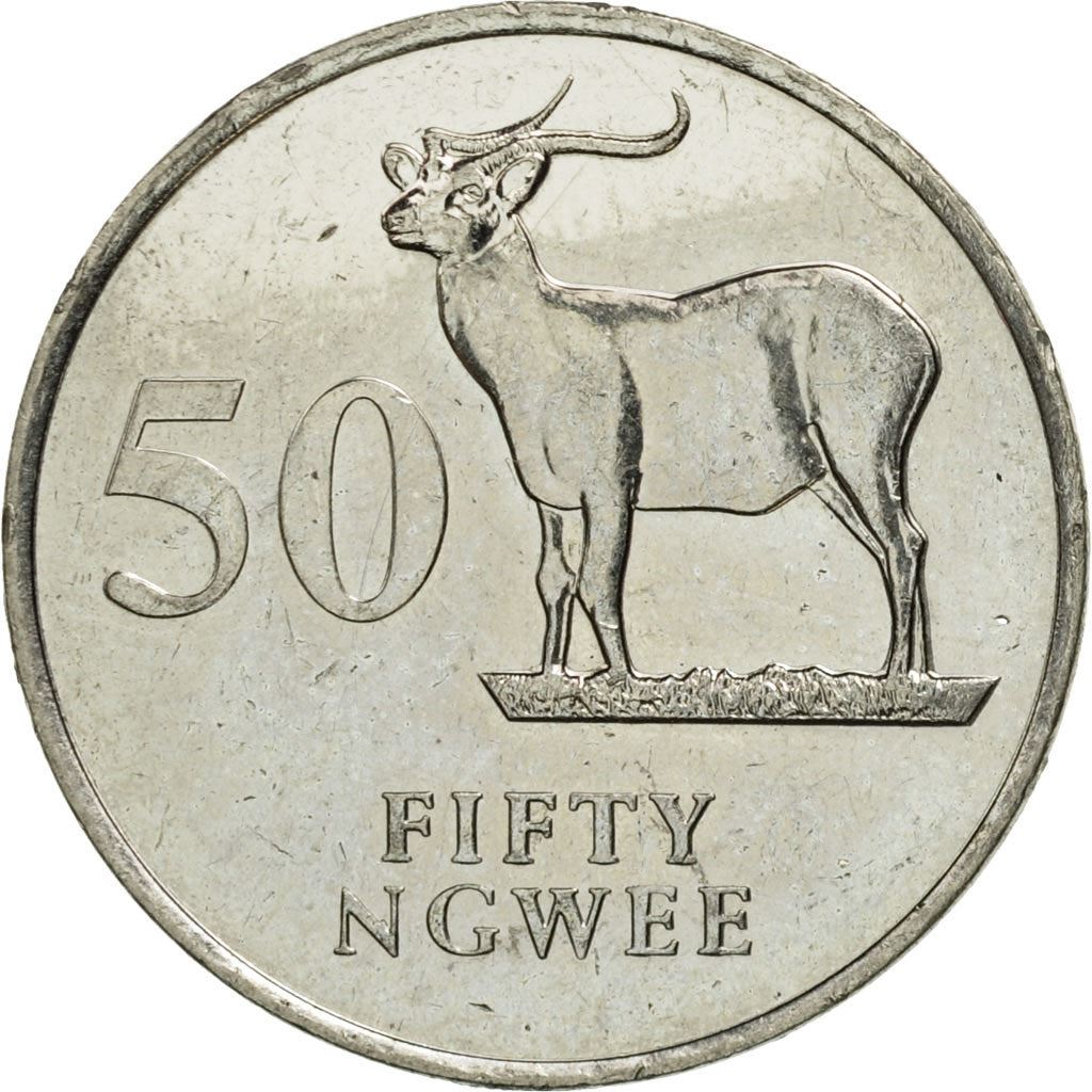 Zambia | 50 Ngwee Coin | Kafue Lechwe | Km:30 | 1992