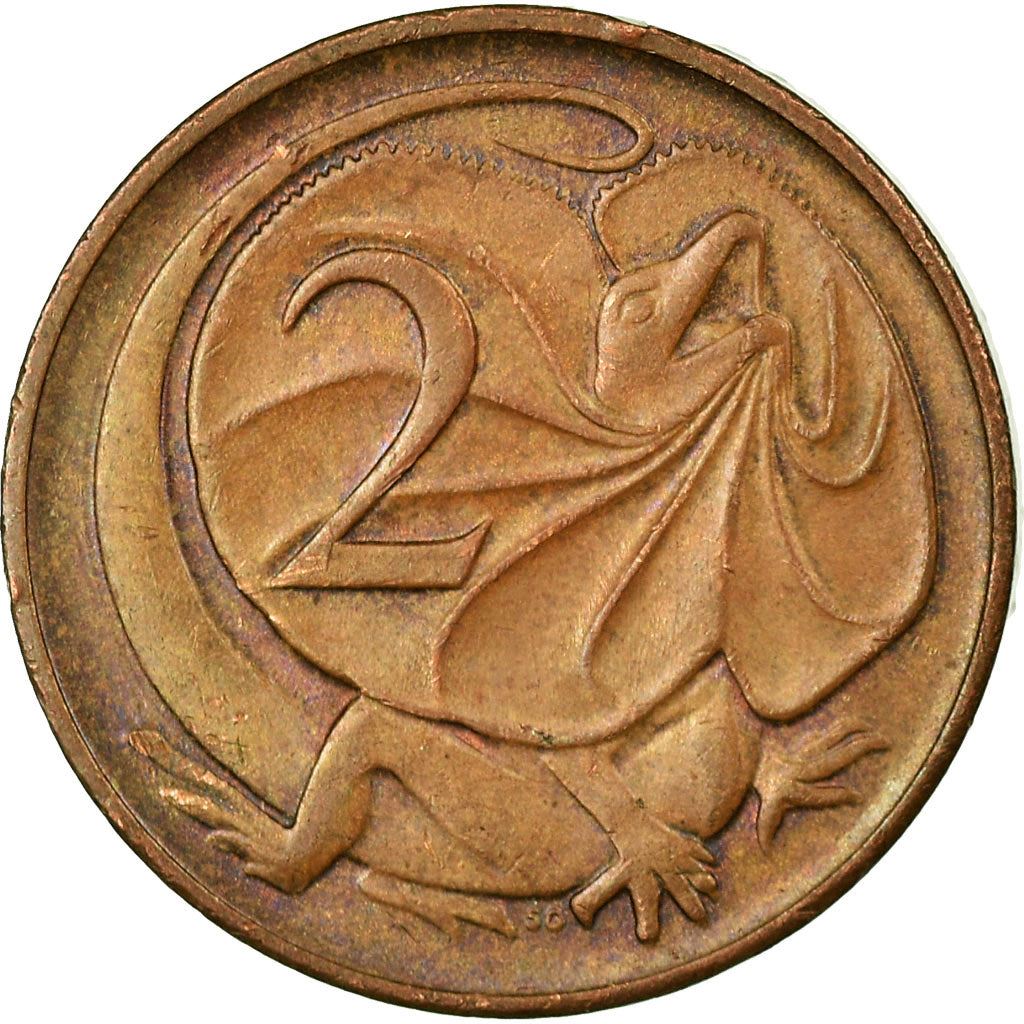 Australia | 2 Cents Coin | Frill-necked Lizard | Km:63 | 1966 - 1984