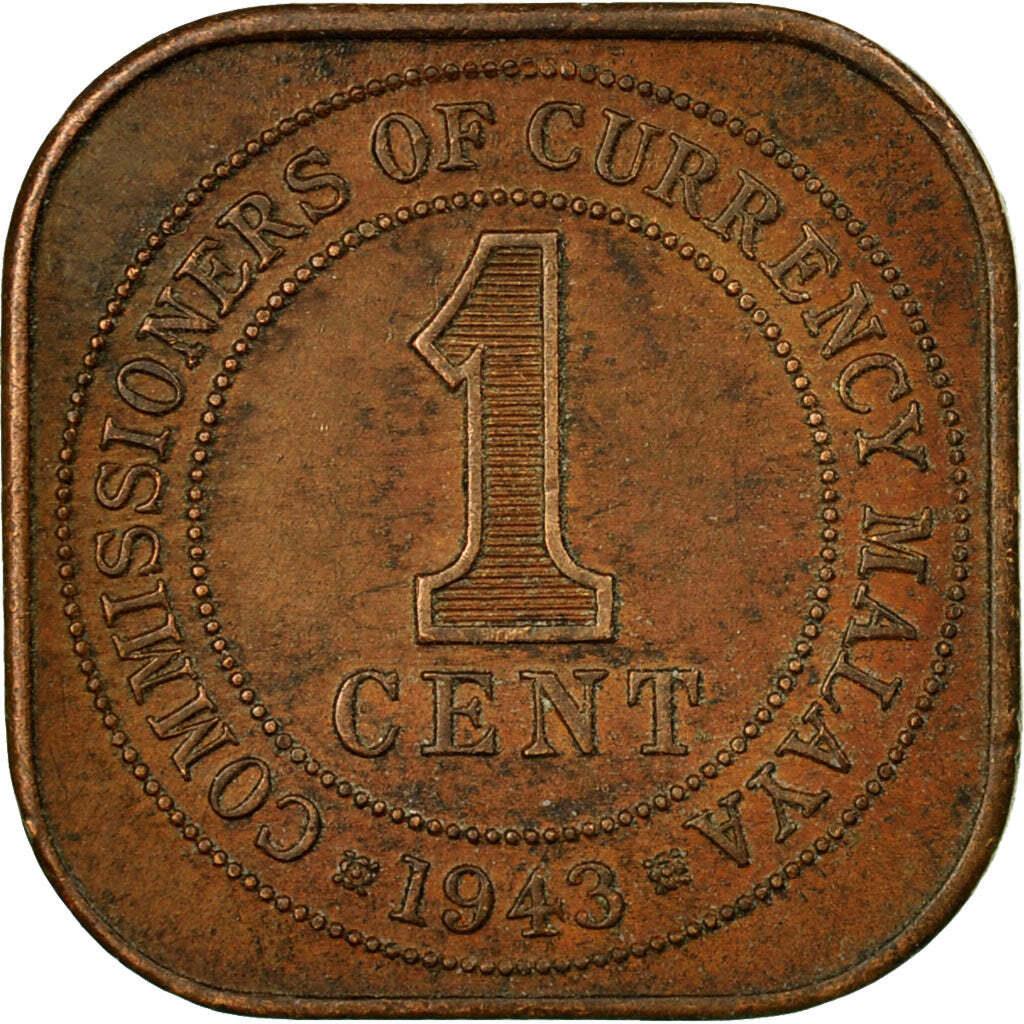 Malaya | 1 Cent Coin | George VI | Small Type | KM:6 | 1943 - 1945