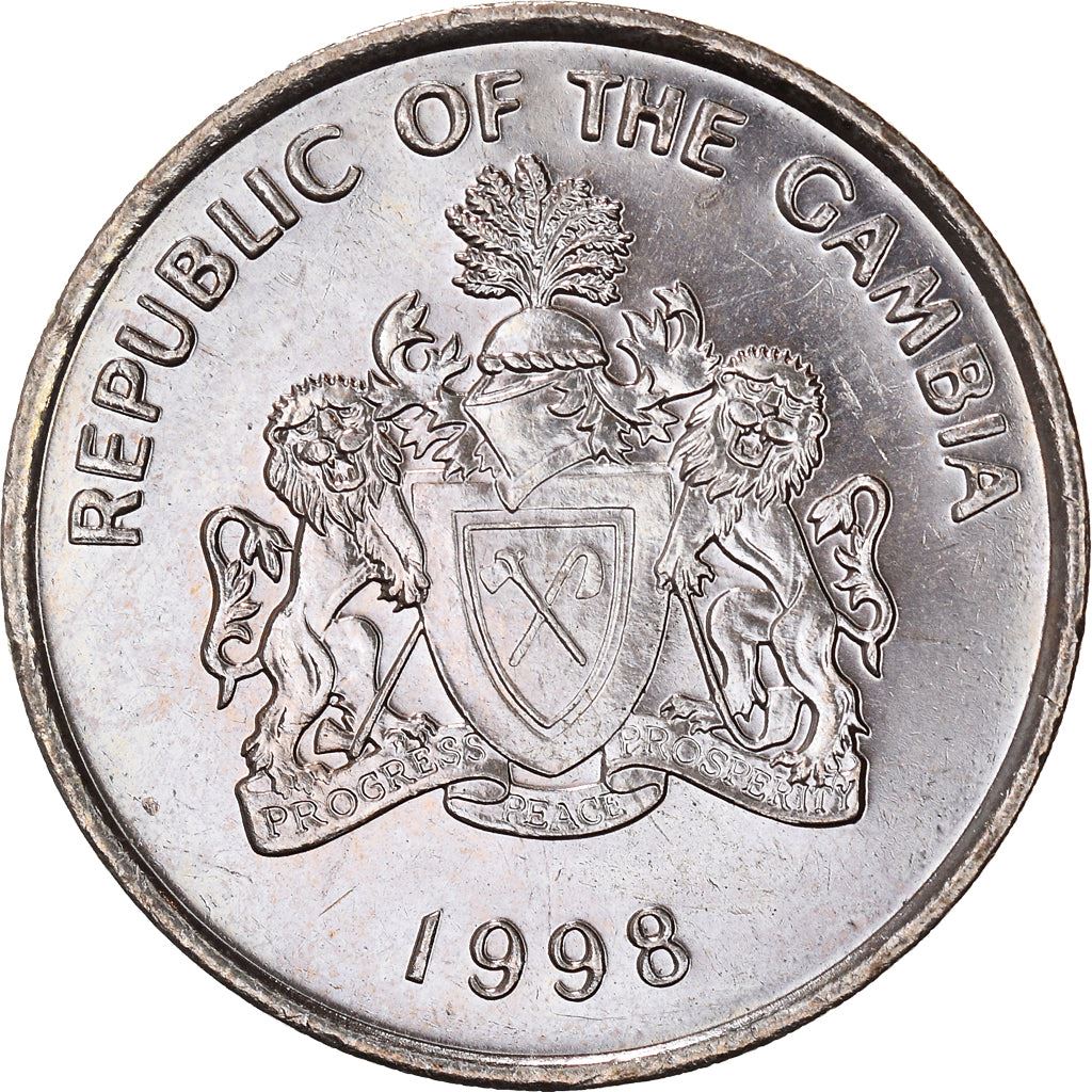 The Gambia | 50 Bututs Coin | African ox | Km:58 | 1998