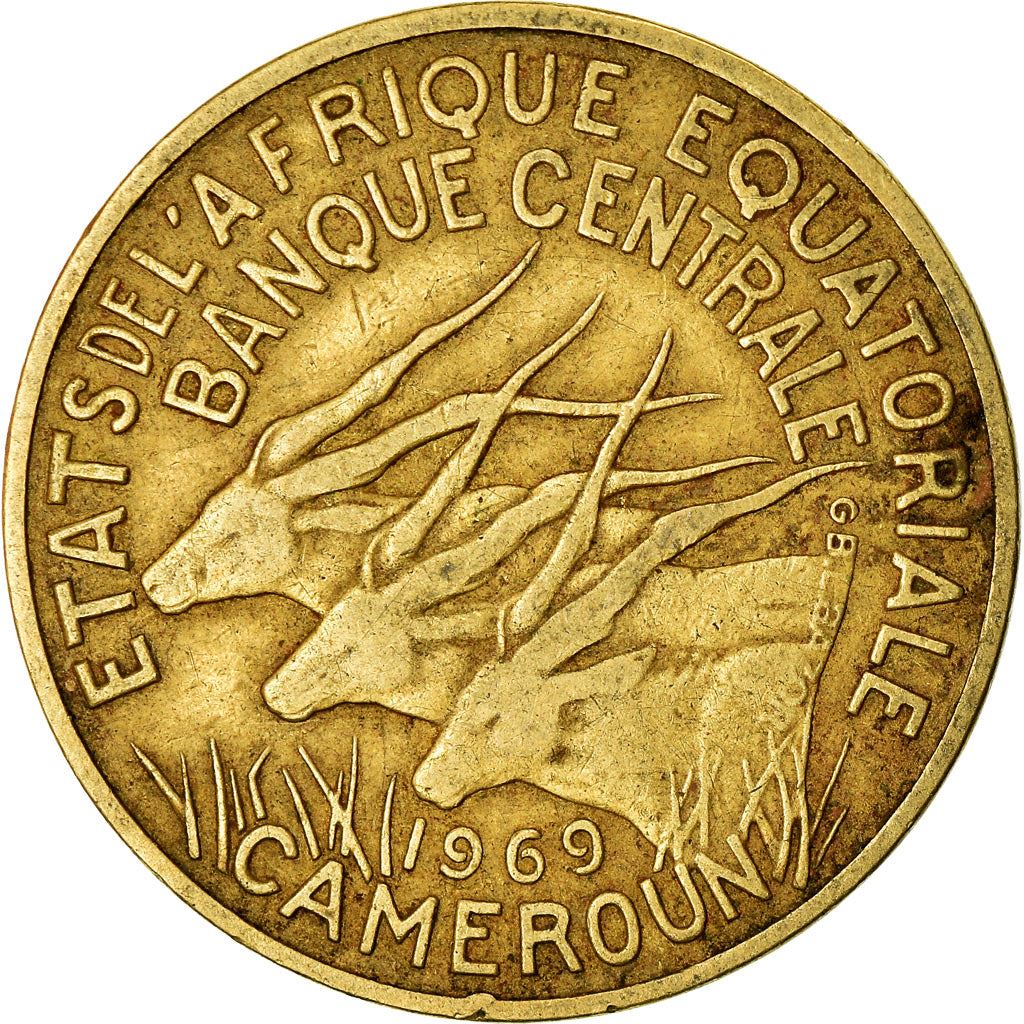 Central African States | 10 Francs Cfa Coin | Antelope | Crops | Km:2A | 1965 - 1972