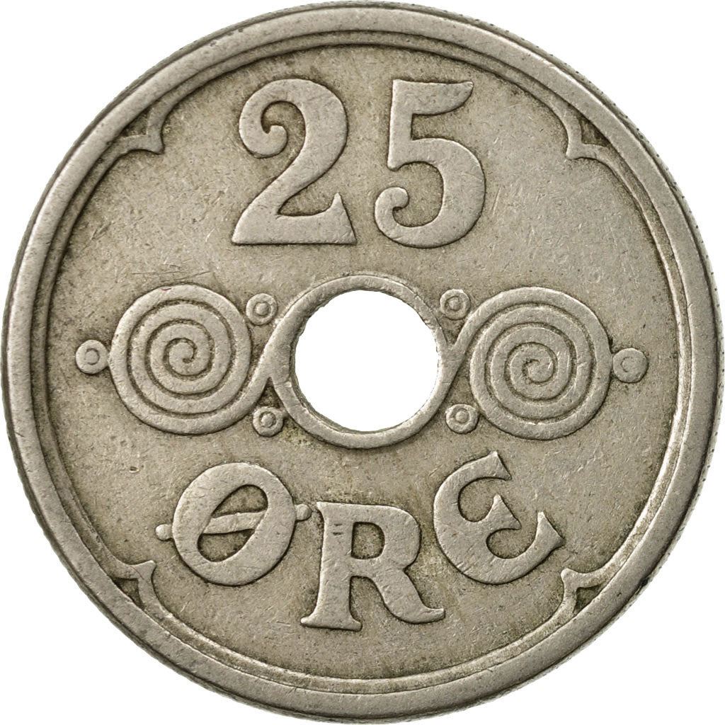 Denmark | 25 Ore Coin | Monogram | Km:823 | 1924 - 1947