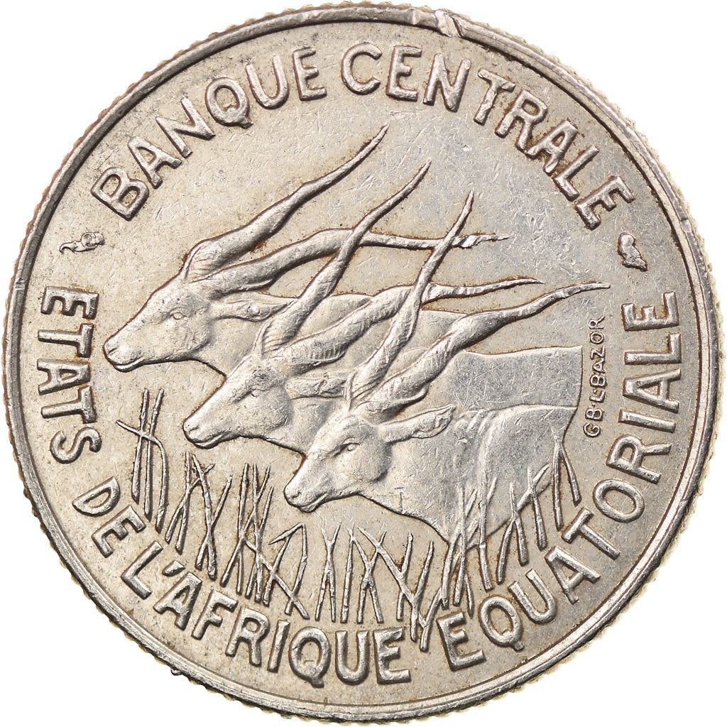 Central African States | 100 Francs Cfa Coin | Antelope | Km:5 | 1966 - 1968