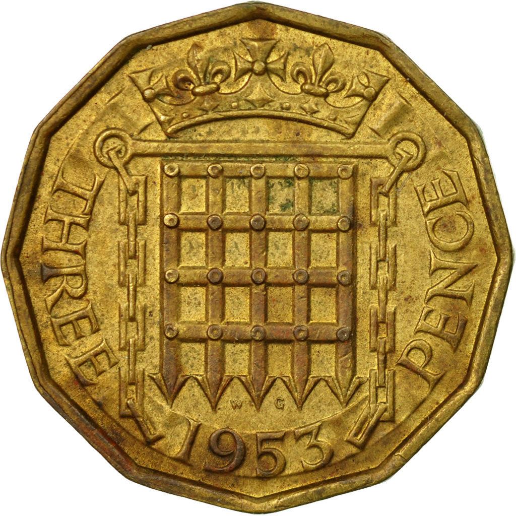 United Kingdom | 3 Pence Coin | Elizabeth II | Km:886 | 1953