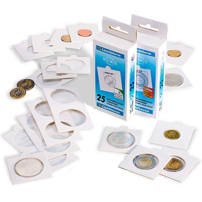 10 Coin Holders | 17.5 - 39.5 mm | 2 x 2 In | MATRIX | White | Leuchtturm