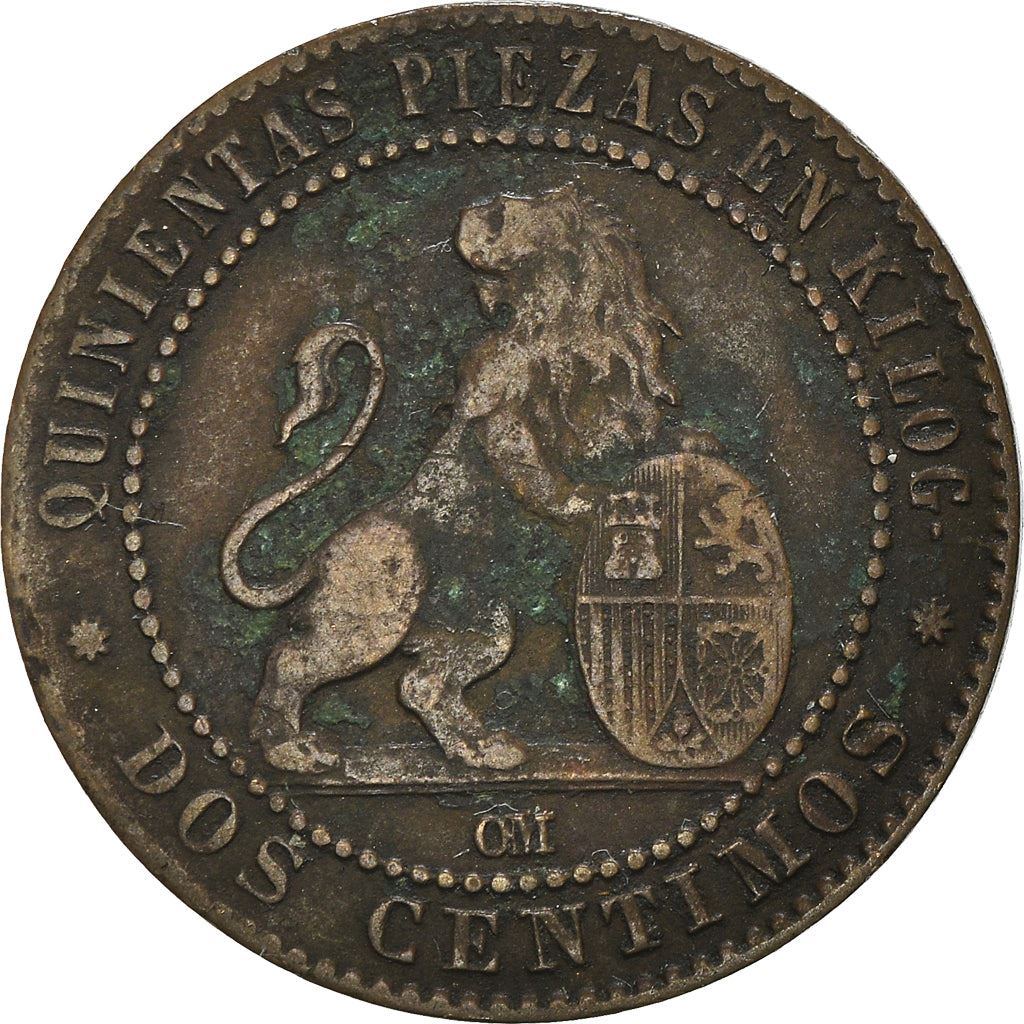 Spain 2 Centimos Coin | Provisional Government | KM661 | 1870