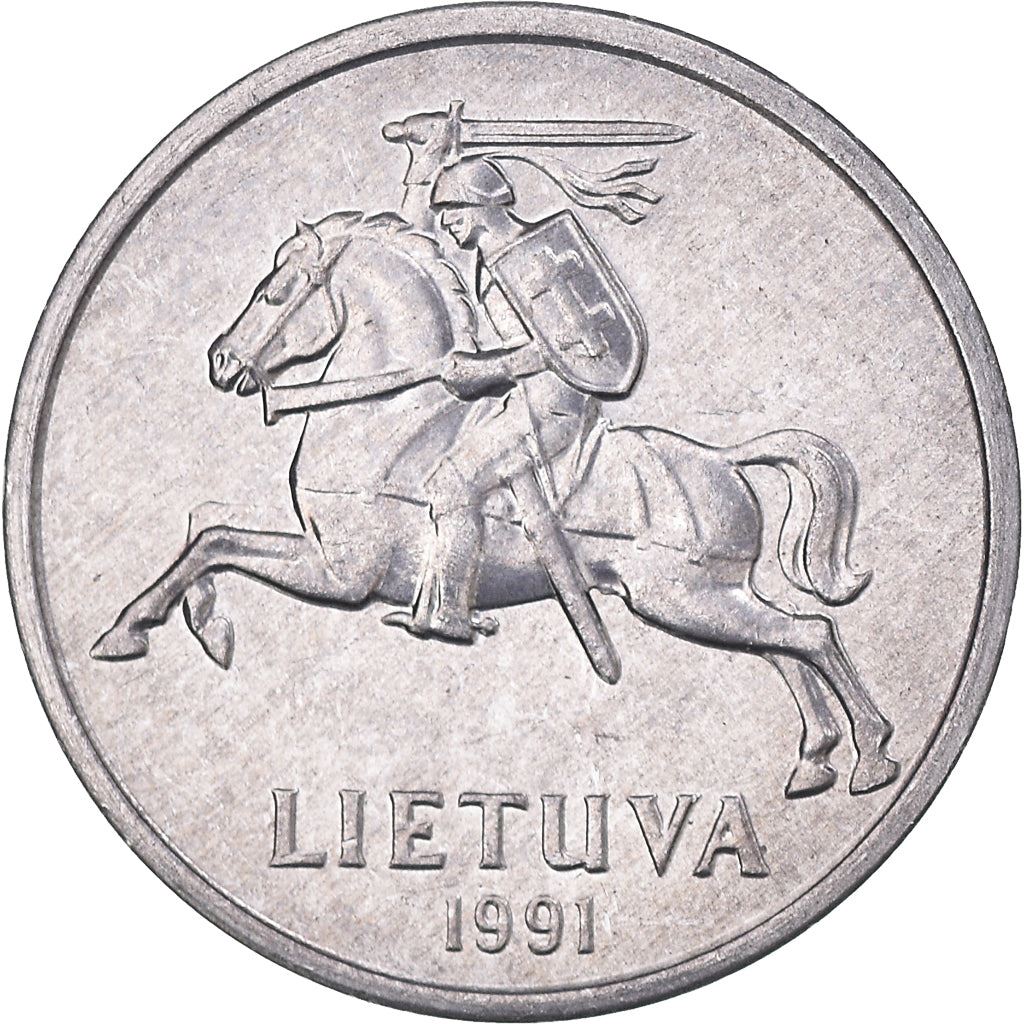 Lithuania | 1 Centas Coin | Aluminum | Horse or equine | KM:85 | 1991