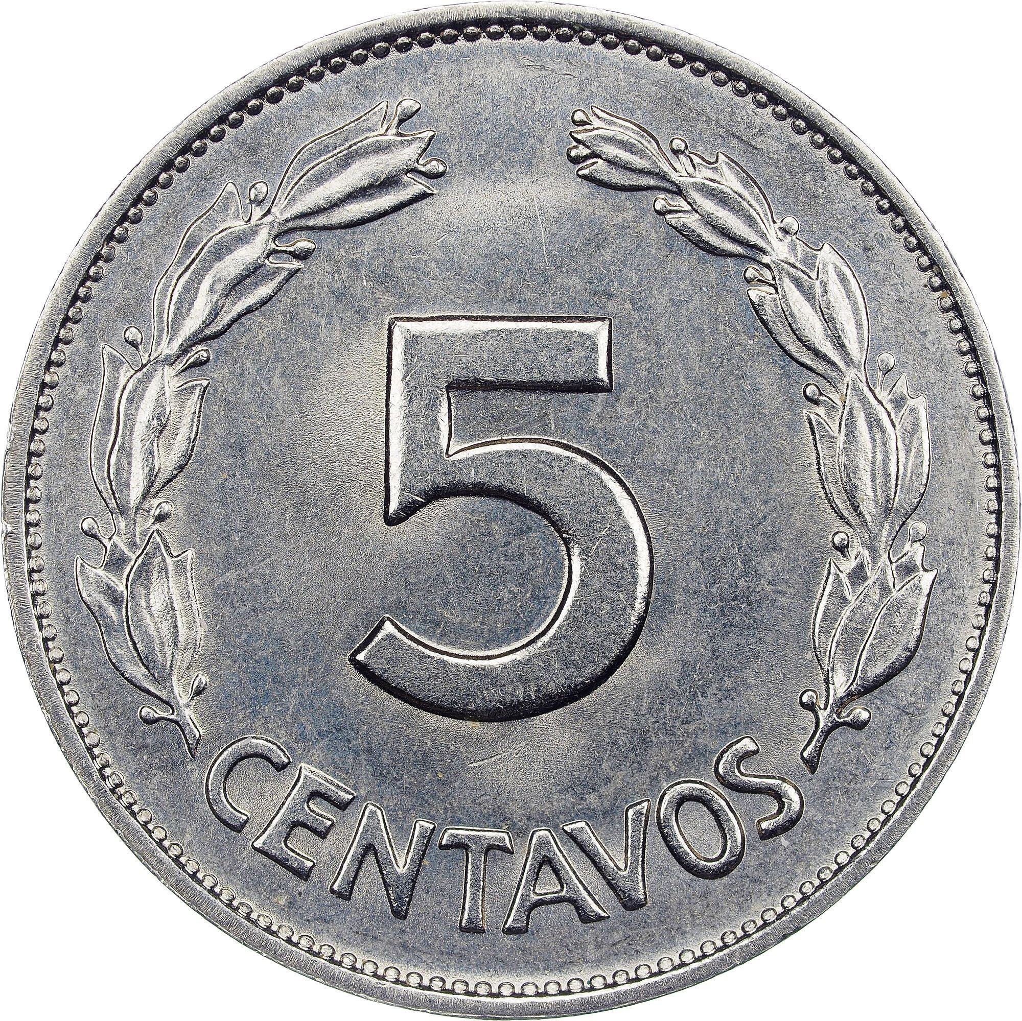 Ecuador | 5 Centavos-Münze | Nickelplattierter Stahl | KM:75c | 1970