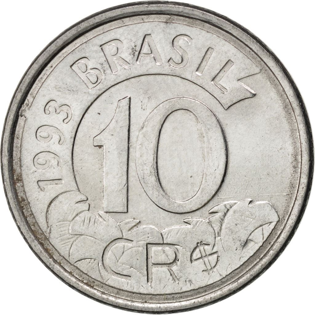 Brazil 10 Cruzeiros Reais Coin KM628 1993 - 1994