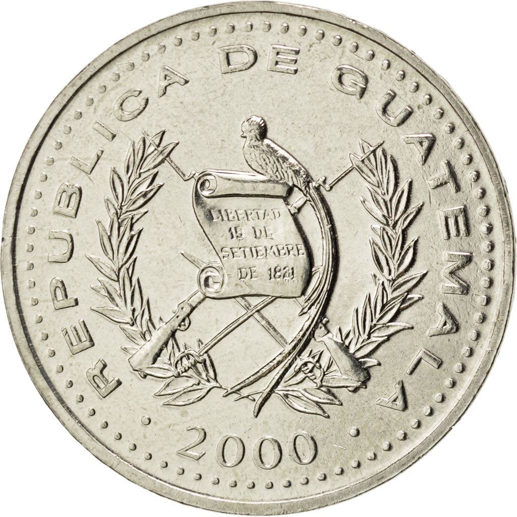 Guatemala | Pièce de 25 centavos | Buste indigène | Km:278 | 1977 - 2000