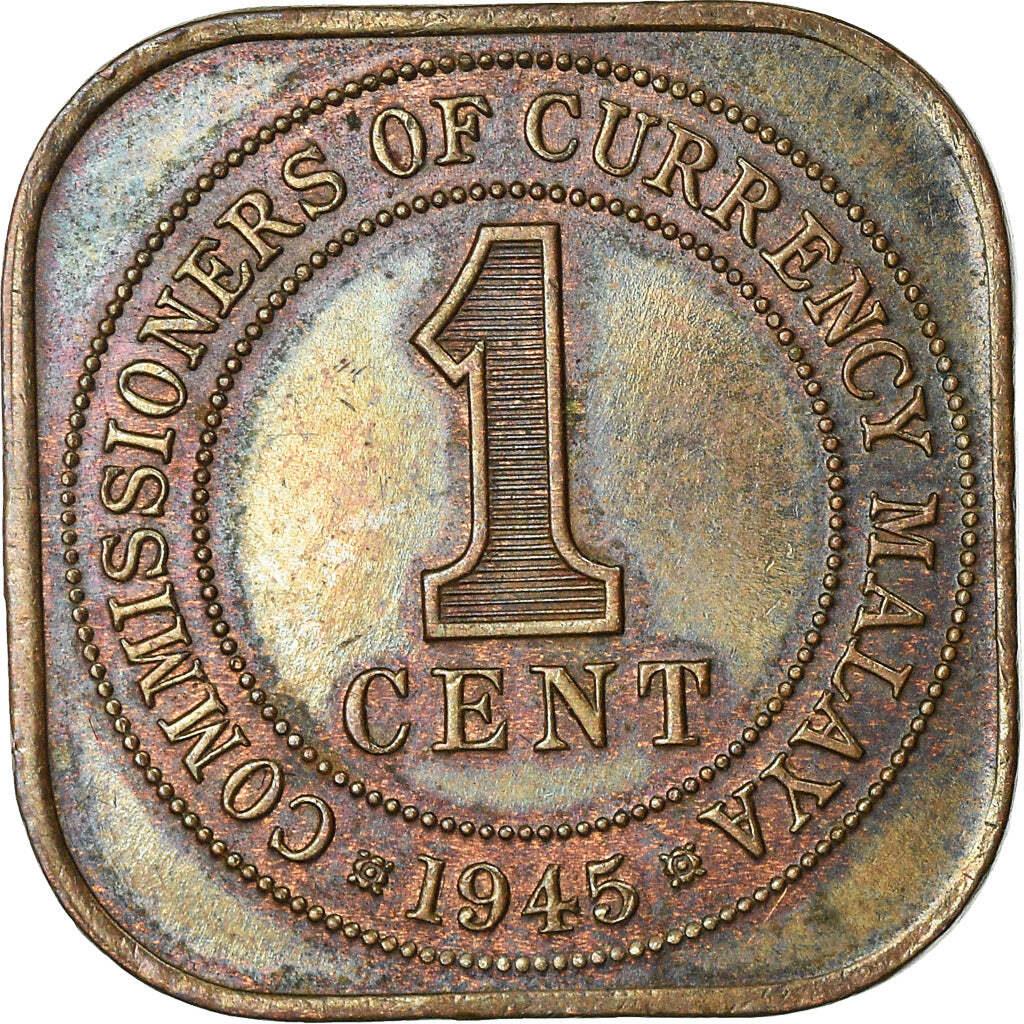 Malaya | 1 Cent Coin | George VI | Small Type | KM:6 | 1943 - 1945